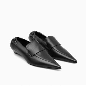 COS Pointed Leather Kitten-Heel Loafers